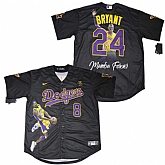 Dodgers 8 & 24 Kobe Bryant Nike Black Portrait Commemorative Edition Cool Base Jersey,baseball caps,new era cap wholesale,wholesale hats